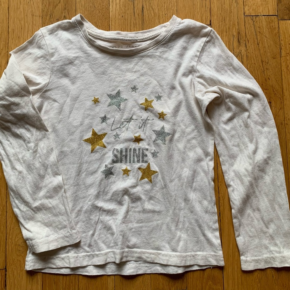Cute Star glitter Long-sleeve Tee Size 5-6yrs